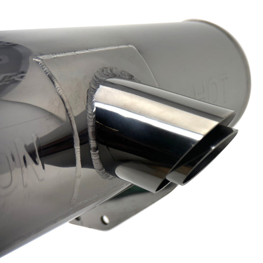 Qs Muffler Flex Stainless Steel Large Vanguard Horizontal w/ Baffle