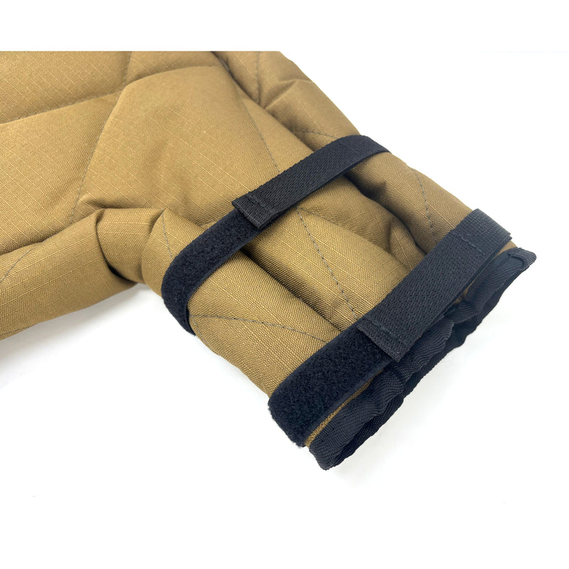 Close-up of the mitt's Velcro straps