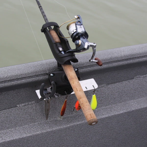 Katydid Triple Bay Box Spider Fishing Rod Holder for Pontoon & Boat  Railings 