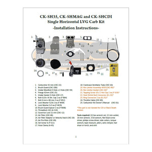 Single Carb Kit 42mm Large Vanguard Horizontal Installation Instructions.